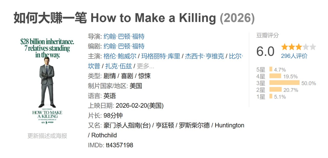 如何大赚一笔 How to Make a Killing (2026)