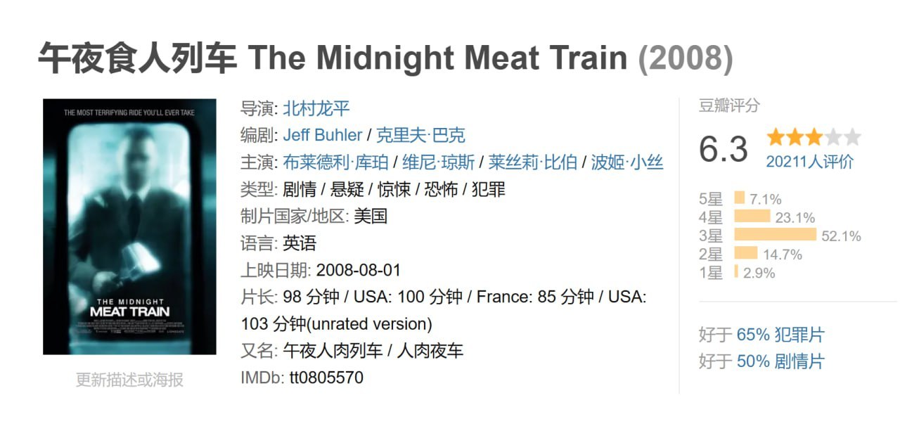 午夜食人列车 The Midnight Meat Train (2008)