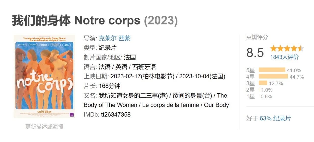 我们的身体 Notre corps (2023)