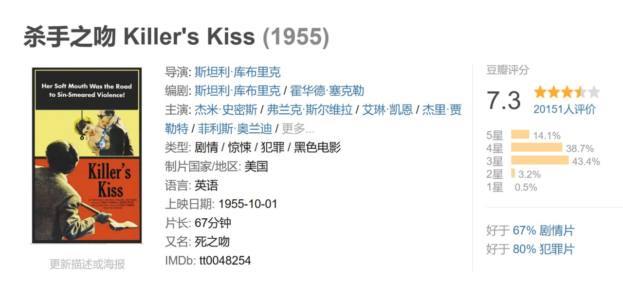 杀手之吻 Killer's Kiss (1955)