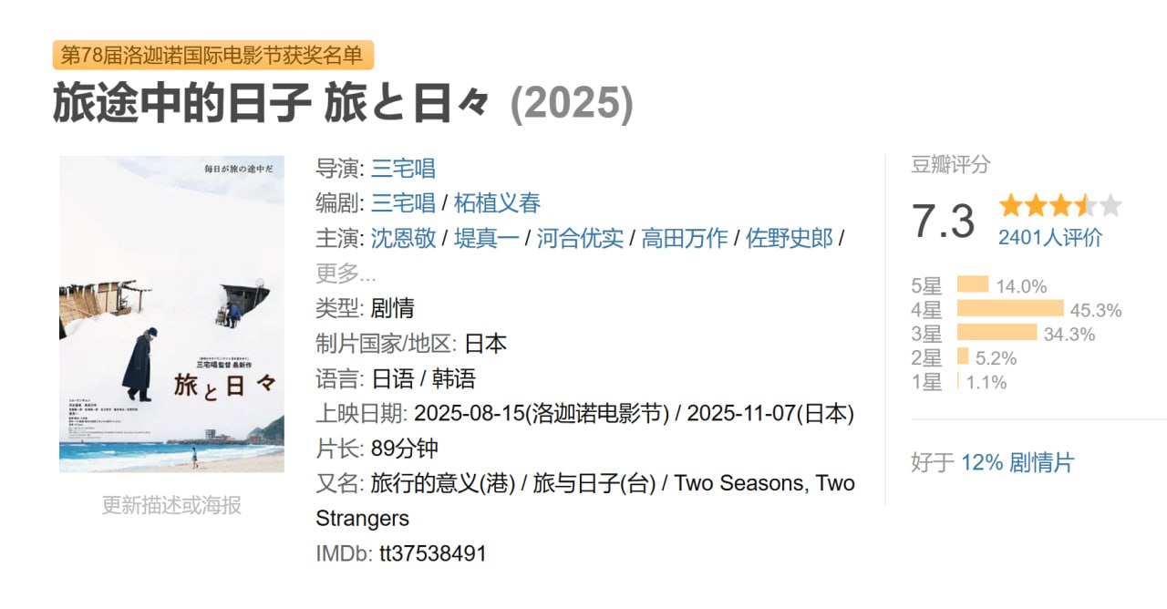 旅途中的日子 旅と日々 (2025)