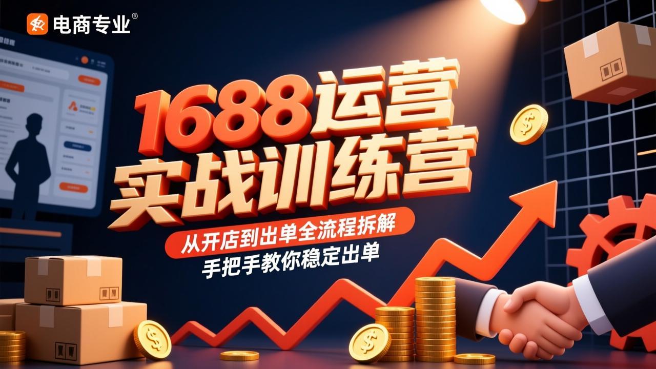 1688运营实战训练营，从开店到出单全流程拆解，手把手教你稳定出单
