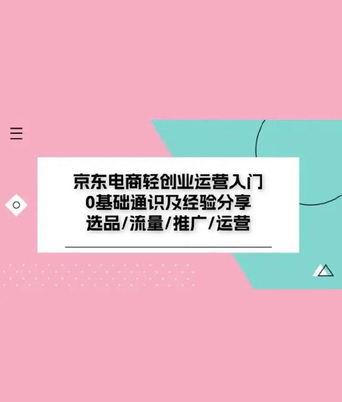 2024京东轻创业运营实操起店课程*
