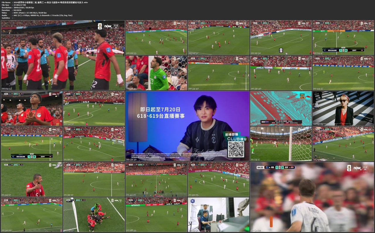 2026世界杯小组赛第二轮 新西兰 vs 埃及【超清4K 粤语英语双语解说可选】