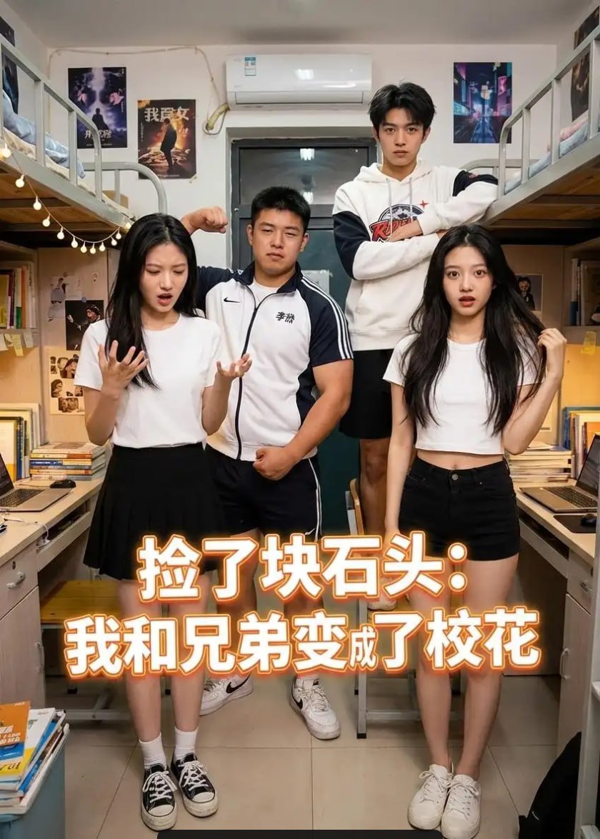 捡了块石头：我和兄弟变成了校花（35 集）Ai短剧