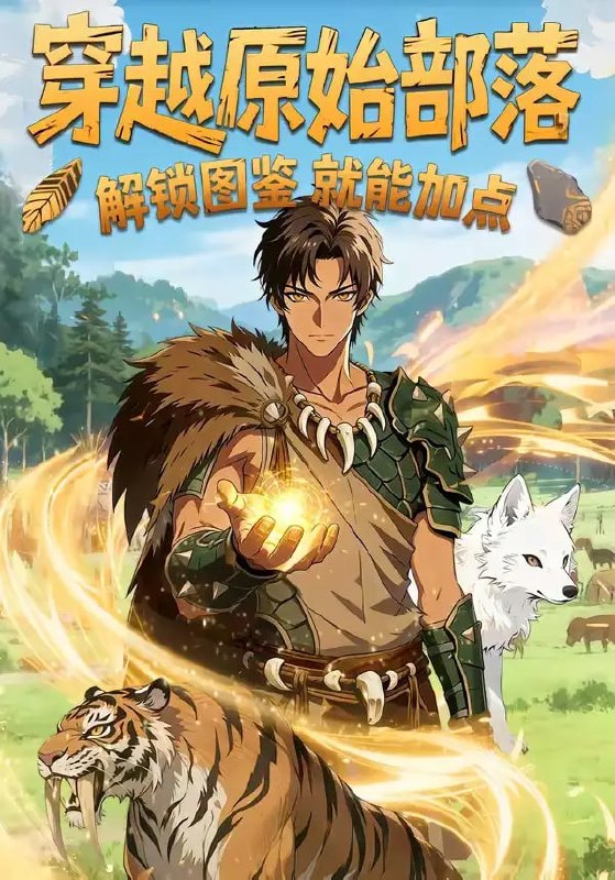 穿越原始部落，解锁图鉴就能加点（94 集）Ai短剧