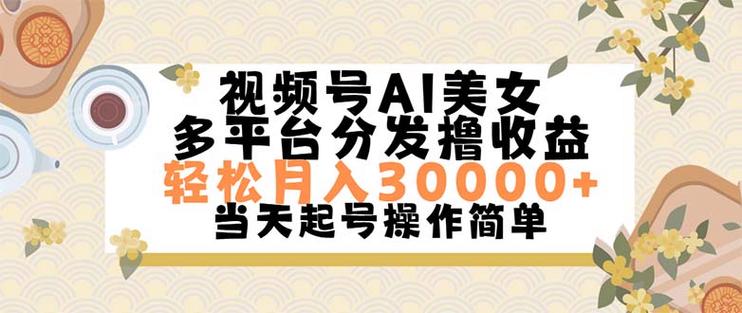 视频号AI美女内容，日收益轻松破百