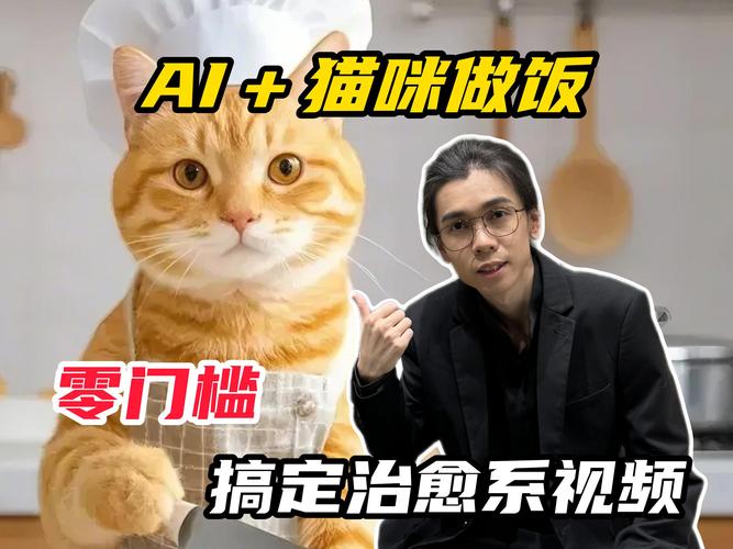 AI猫咪做饭短视频，单条播放10w+