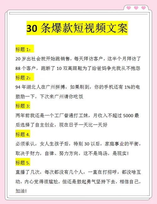 内容为王爆款短视频文案与直播，提示词